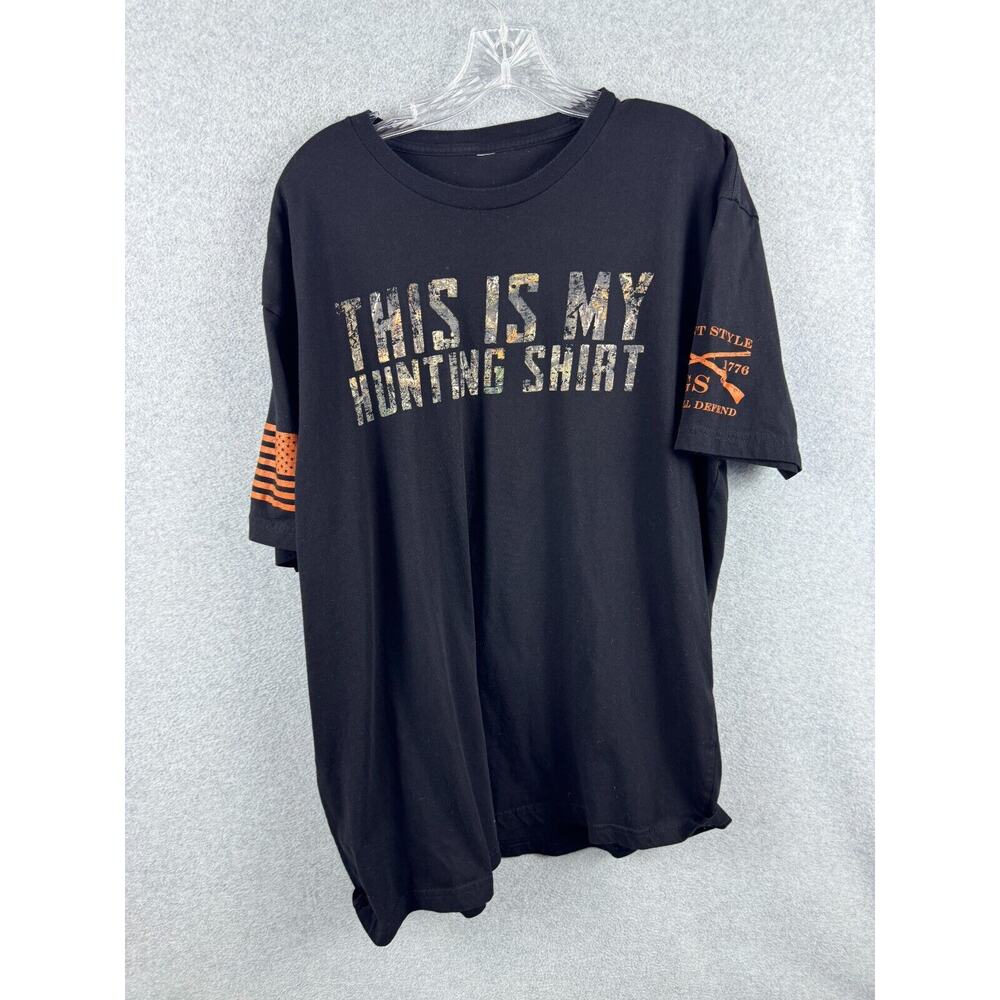 Grunt Style This is My Hunting Shirt Size 2XL Black Short Sleeve Tee Military
